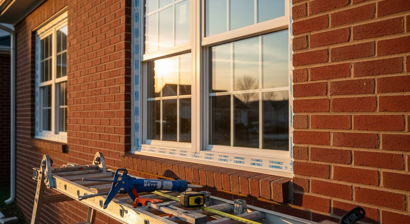 New replacement windows installed in residential home