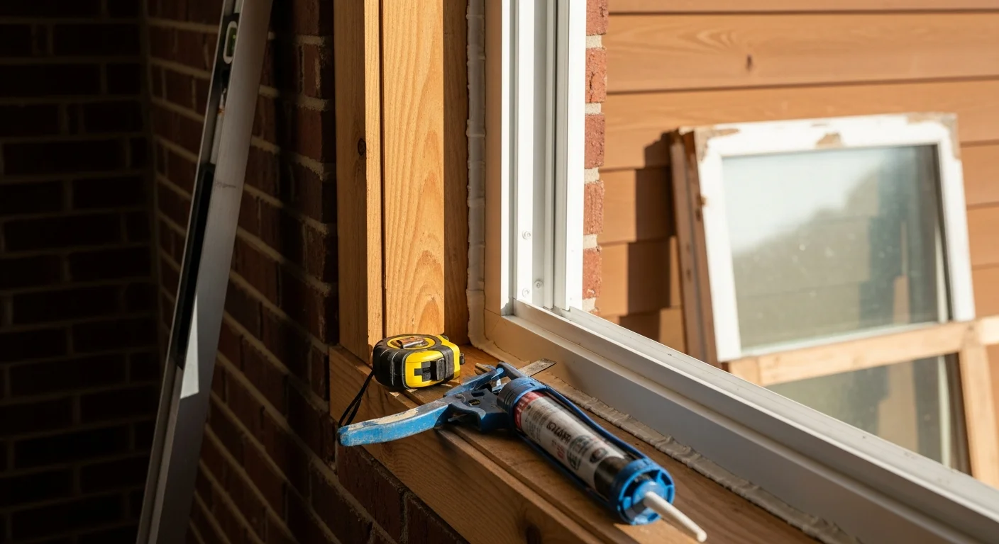 Residential window installation on a home in Henderson, KY, completed by Fraley's Home Improvement.