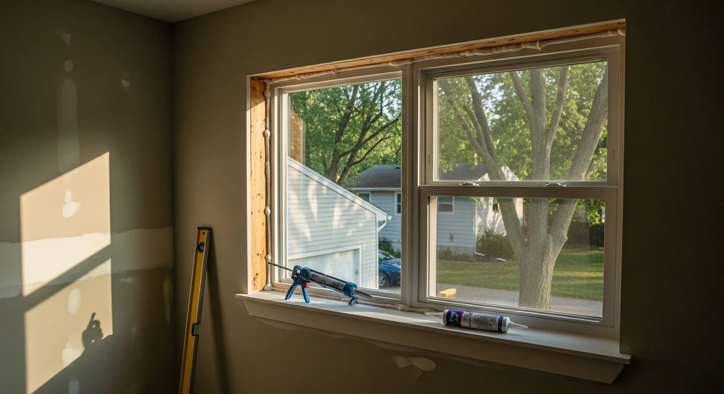 New window installation on a residential home in Henderson, KY, completed by Fraley's Home Improvement.